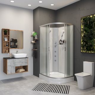 Душевая кабина Niagara NG-3312-14LBKG с гидромассажем 120x80см серебро/матовое